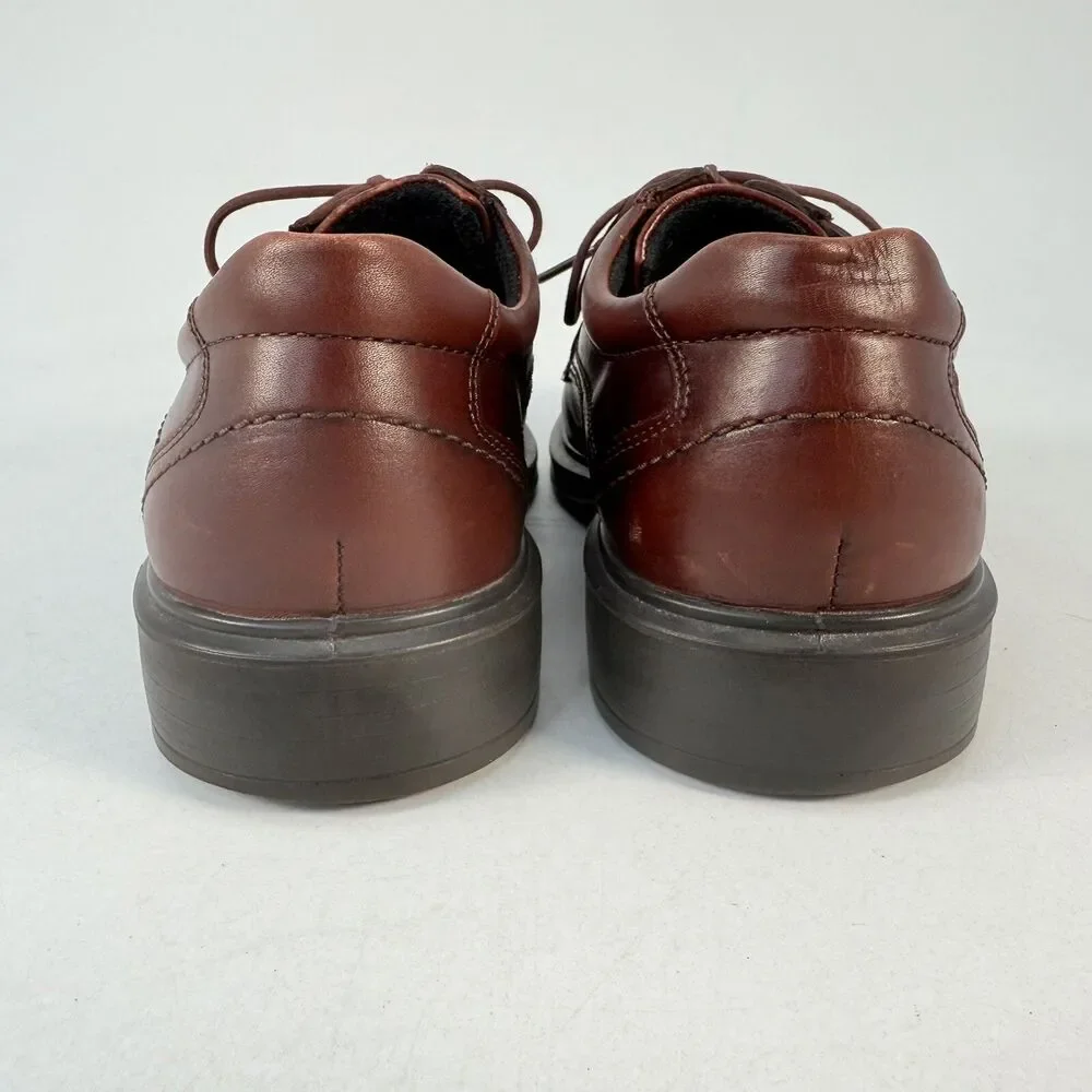 Ecco Shoes Mens 9.5-10 Helsinki Brown Leather Derby Comfort Casual Dress Shoe 43